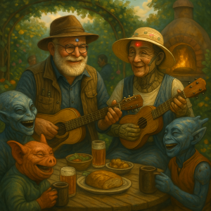 AJay und Solaris 8 singen Chants im Refugium